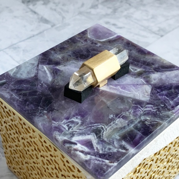 NEW Kendra Scott Square Filigree Box Amethyst - Picture 4 of 8